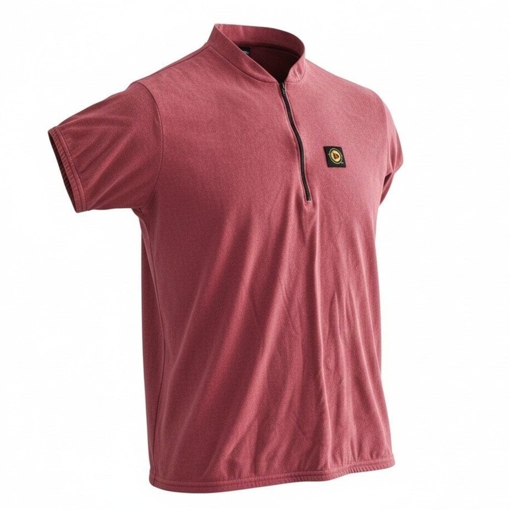 Dirt Classic 1/4 Zip Shirt Mens L Red Heather Moto Performance Short Sleeve USA